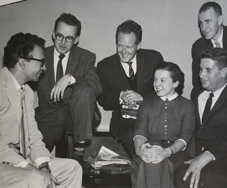 Dave Brubeck talking with four men and one woman