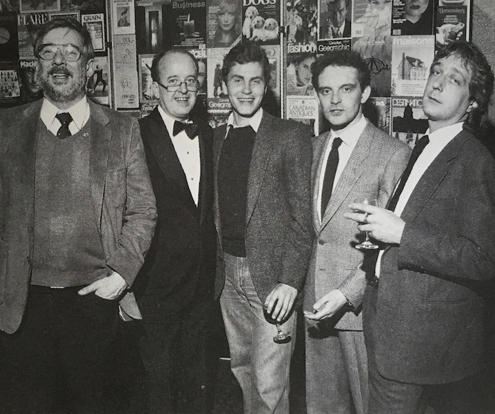 Five men at National Magazine Awards, smiling